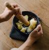 Kamoshika Douguten Large Mortar and Pestle, Made in Japan, Banko Ware Ceramic, Flat Bottom (Large Mortar and Pestle (Black))