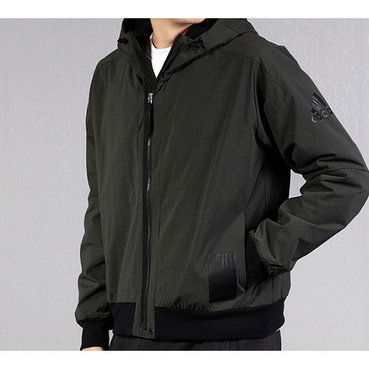 Adidas Ribbed Sports Hoodie Men Jackets Dark-Brown FJ0257