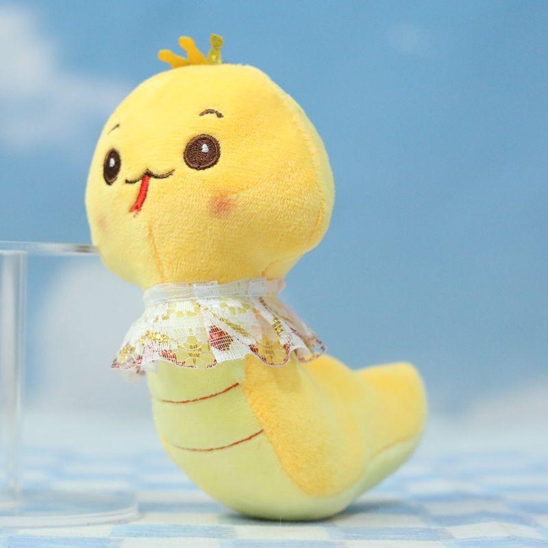 Adorable Plush Snake Keychain Soft Toy Cute Cartoon Animal Accessory 12cm In Pink