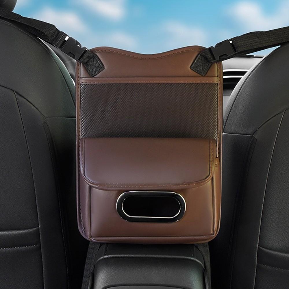 PU Leather Storage Pouch Large Capacity Car Organizer New Car Between Seats Storage Bag  Universal