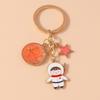Cute Enamel Astronaut Keychain Star Moon Key Rings Pendants for Key Holder Women Girls Handbag Pendants DIY Jewelry Gifts