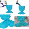 Kids Mermaid Tail Blanket With Pure Color Design And Acrylic Material For Cozy Comfort