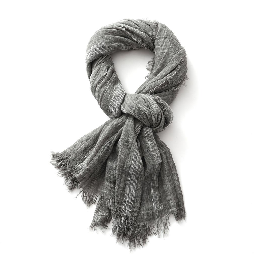 Cotton Linen Striped Scarf For Men Women Soft Warm Neckerchief Short Tassel Scarves Male Accessories Bufandas Shawls