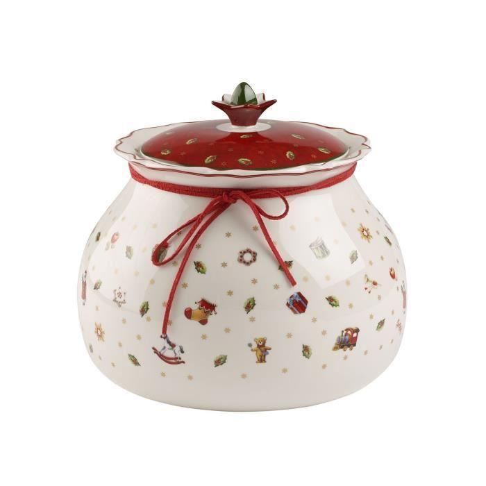Villeroy - Boch Toys Delight Grand Pot De Conservation, Porcelaine Premium, Blanc/Rouge - 1485854557