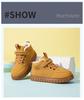 Warrior Kids' Winter Fleece-Lined High-Top Sneakers, 2025 Style - Girls' and Boys' Non-Slip Warm Cotton Shoes