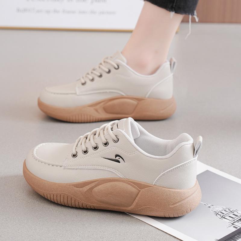 

Весенние новые базовые маленькие белые туфли для студентов, повседневные туфли для сноуборда, универсальные женские туфли для уличной стрельбы, толстая подошва 35