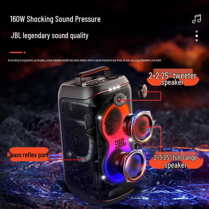 JBL PartyBox 120 Portable Bluetooth Speaker with Microphones