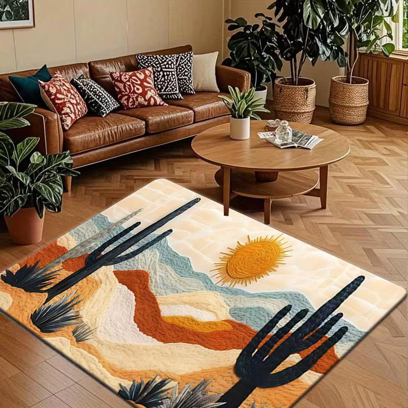 VIKAMA Desert Cactus Floor Mat Colorful Doormat Welcome Mat Cozy Kitchen Rug Rug For Bedroom Carpet For Living Room Home Decor