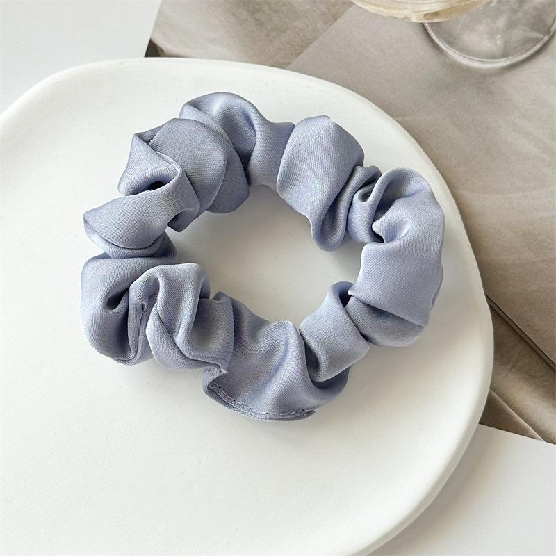 

Shimmering Surface Solid Color Hair Ties Lustrous Fine Pleats High Density Elasticity Sophisticated Evening Wear Accessories светло-синий