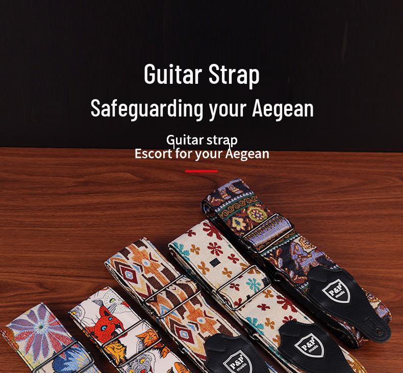 PU Leather Guitar Strap: Acoustic, Electric & Classical - No-Hole, Widened Shoulder Design