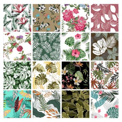16 Pc Fat Quarter Bundle,  Tropical  Print 18"x 22"  DIY Patchwork-  100   Cotton  Pre-Cut Quilting Fabric