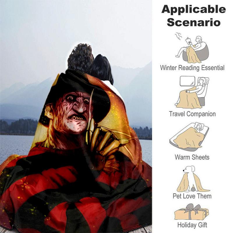 Freddy Krueger Horror Movie Poster PrintPrint Blanket, Soft Blanket For Sofa Office Bed And Travelling Daughter Birthday Gift esj306