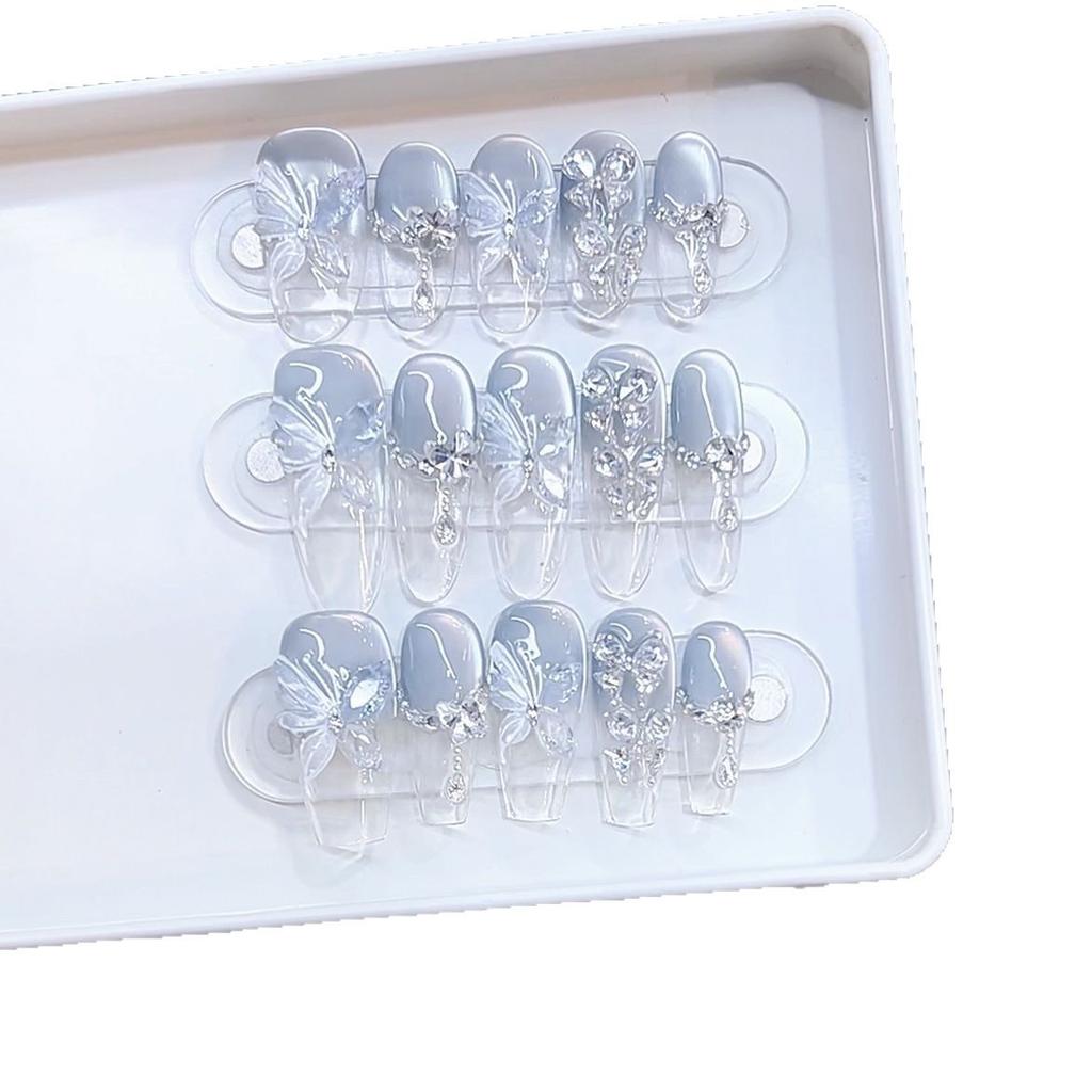Hand-woven Armor Spring and Summer New Butterfly Dream Blue Sea Ice Transparent Three-dimensional Butterfly Cat Eye Manicure Sticker