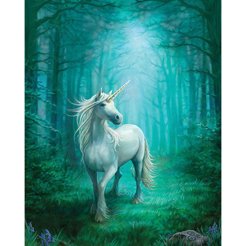 

5D алмазна картина своїми руками Єдиноріг Алмазна вишивка Тварини Набори мозаїки Вишивка хрестом 20x30cm