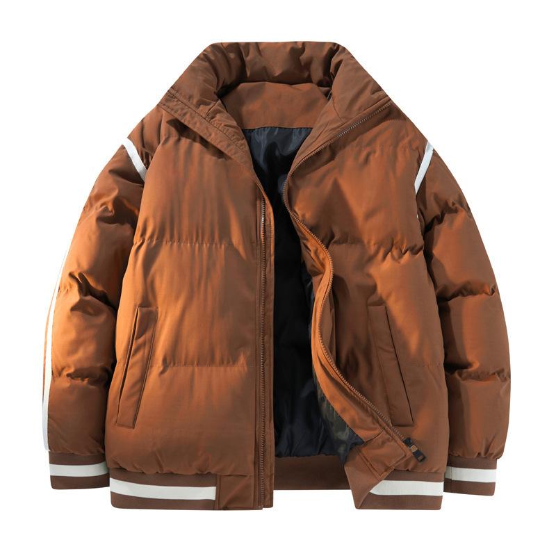 

New casual cotton jacket men s version of winter teenager thickened stand-up collar jacket men s bread jacket trendy cotton clothes 3XL кофейный