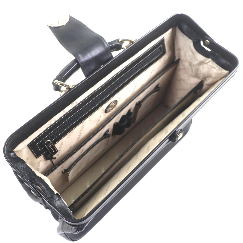 Great GOLD PFEIL Briefcase Lockable doctor bag/Dulles bag black leather mens Used