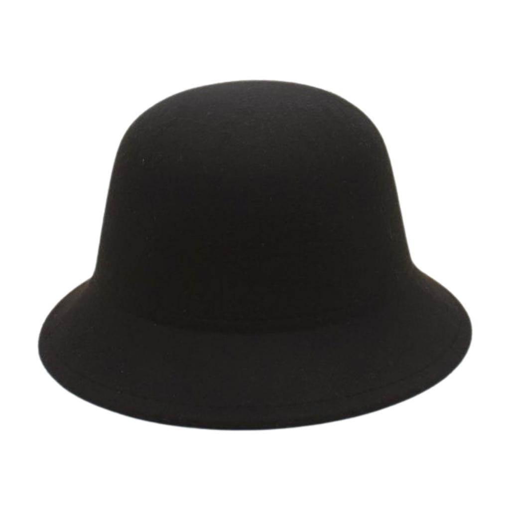 Elegant High-End Bowler Hat Retro British Style Versatile Solid Color Felt Hat Flower Pot Hat