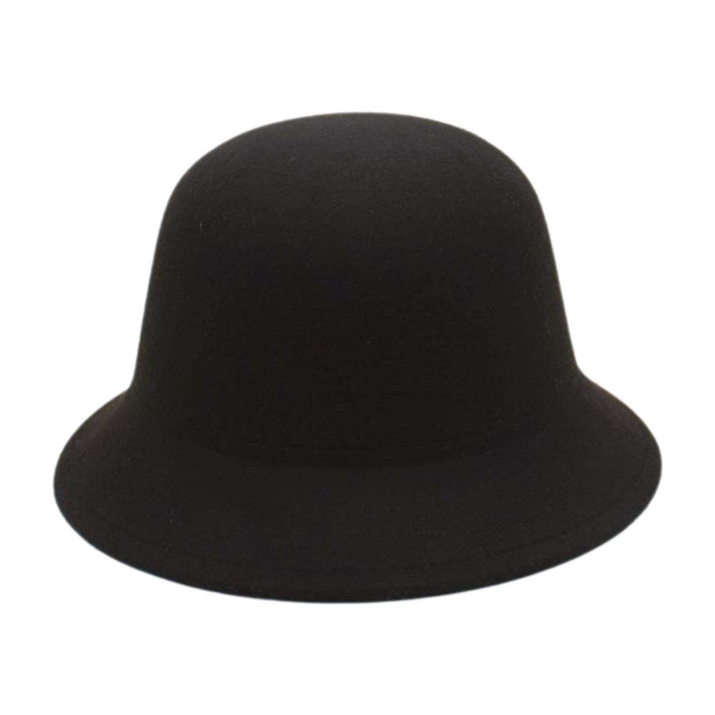 

Elegant High-End Bowler Hat Retro British Style Versatile Solid Color Felt Hat Flower Pot Hat one size fits all