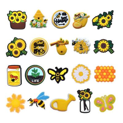 21Pcs Garden Flower Series PVC Shoe Charms for Shoe Clog Decorations