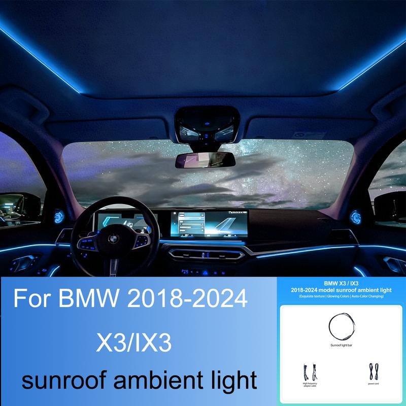 Ezonetronics Ambient Light for BMW X3 iX3 2018-2024,Panoramic Sunroof Side LED,Original Factory Protocol Sync 11Colors Plug&Play 2022-2024 X3 iX3