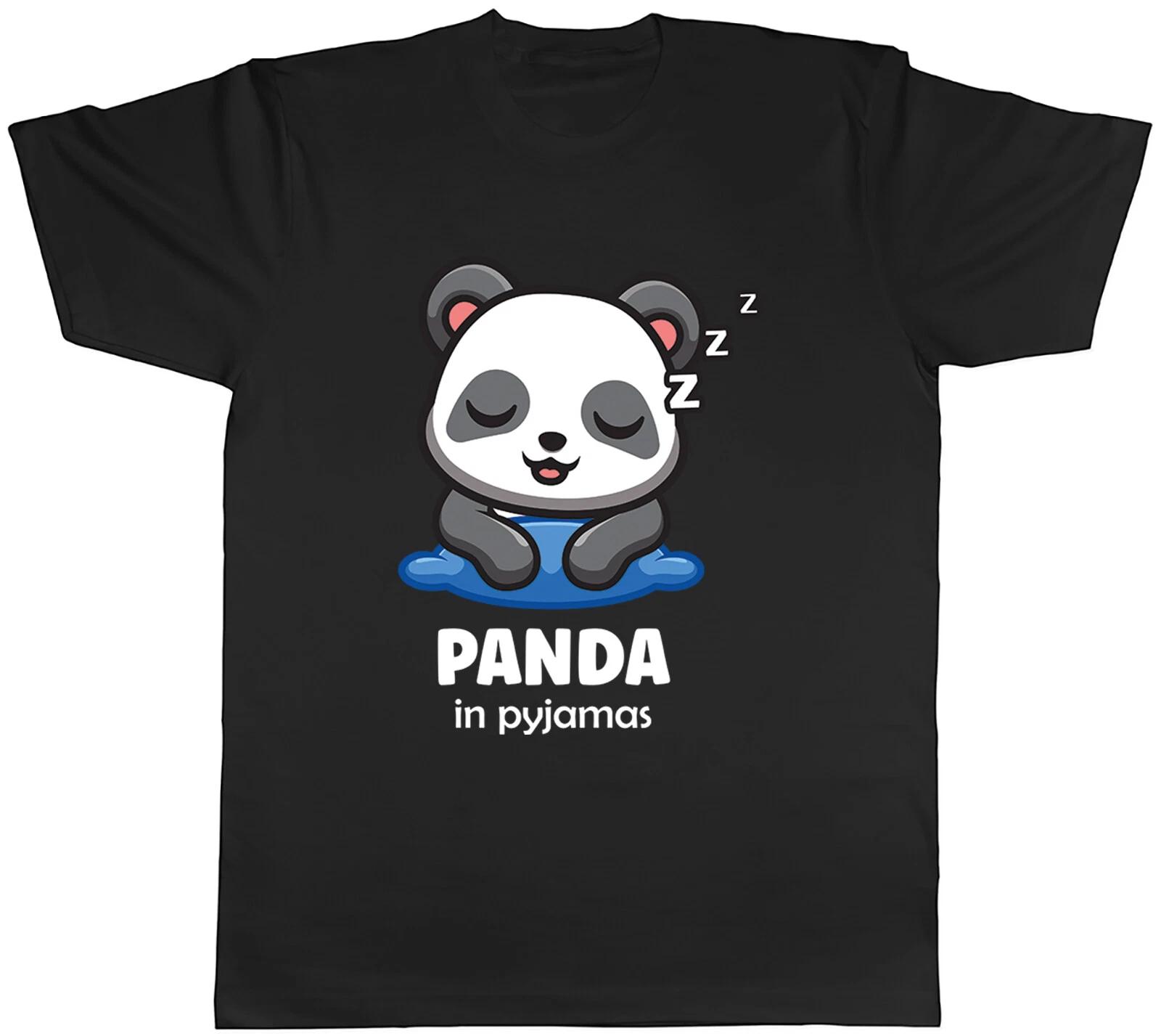 Panda in Pyjamas Mens T-Shirt Funny Sleeping Lazy Tired Unisex Tee Gift XL