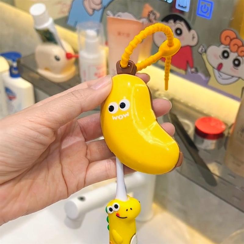 Cute Banana Design Toothbrush Head Protector Portable Hygienes Case For Home Travel Essential Safe Nontoxic Plastic