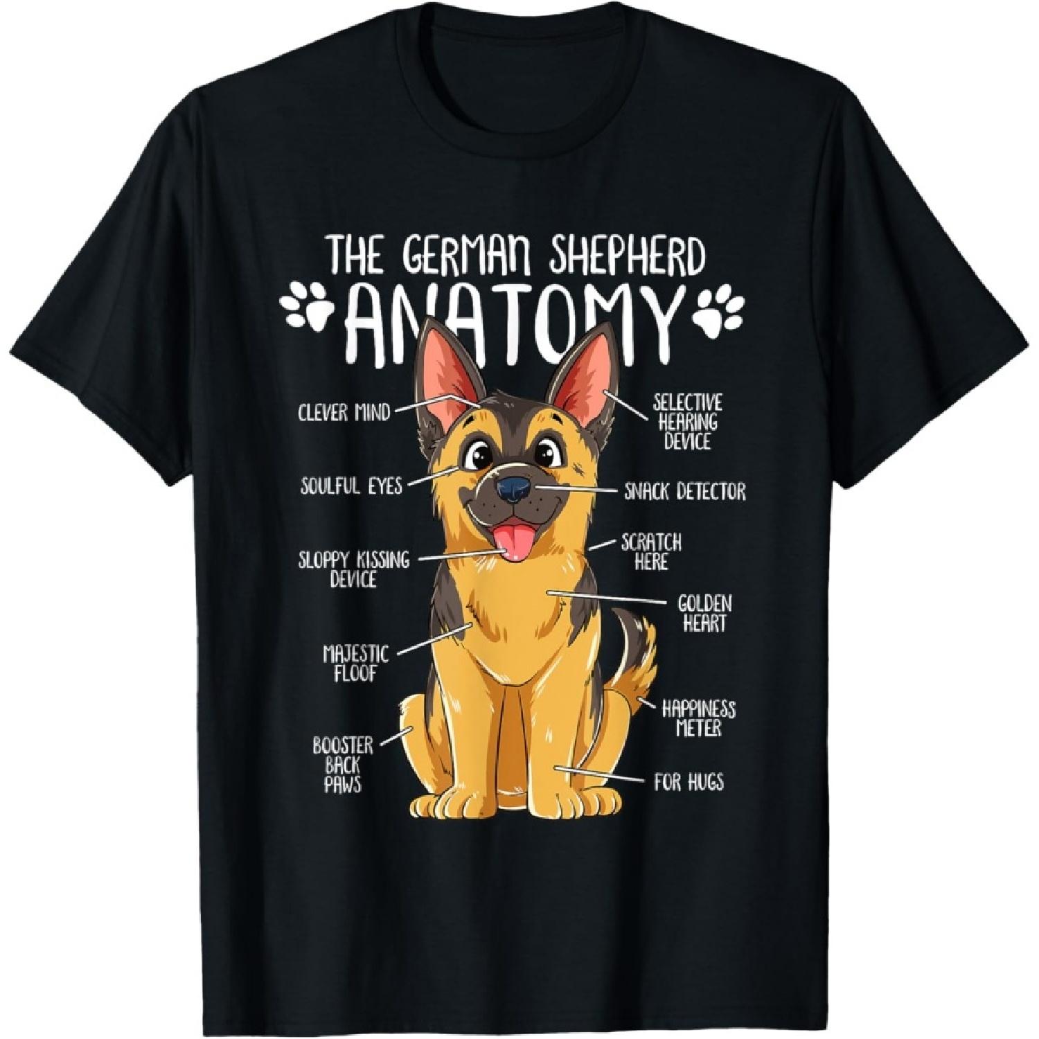Funny Anatomy German Shepherd Dog Owner T-Shirt S