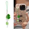 Bag Pendant Plant Phone Chain Four Leaf Grass Phone Charm Backpack Accessories Enhances Your Look with a Touch of Luck