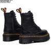 Stiefeletten mit Litschi-Muster, dicker Sohle, seitlichem Reißverschluss, britische Damen-Kurzstiefel, abgerundete Sohle