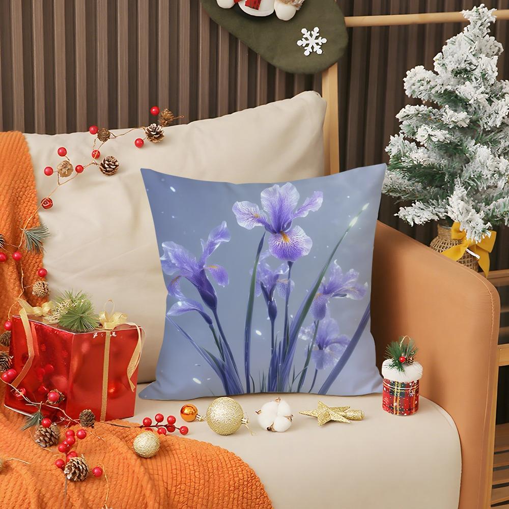 France I-Iris Pillow Case Living Room Sofa Decorative Cushion Cover Simple Household Light Luxury Printed Pillow