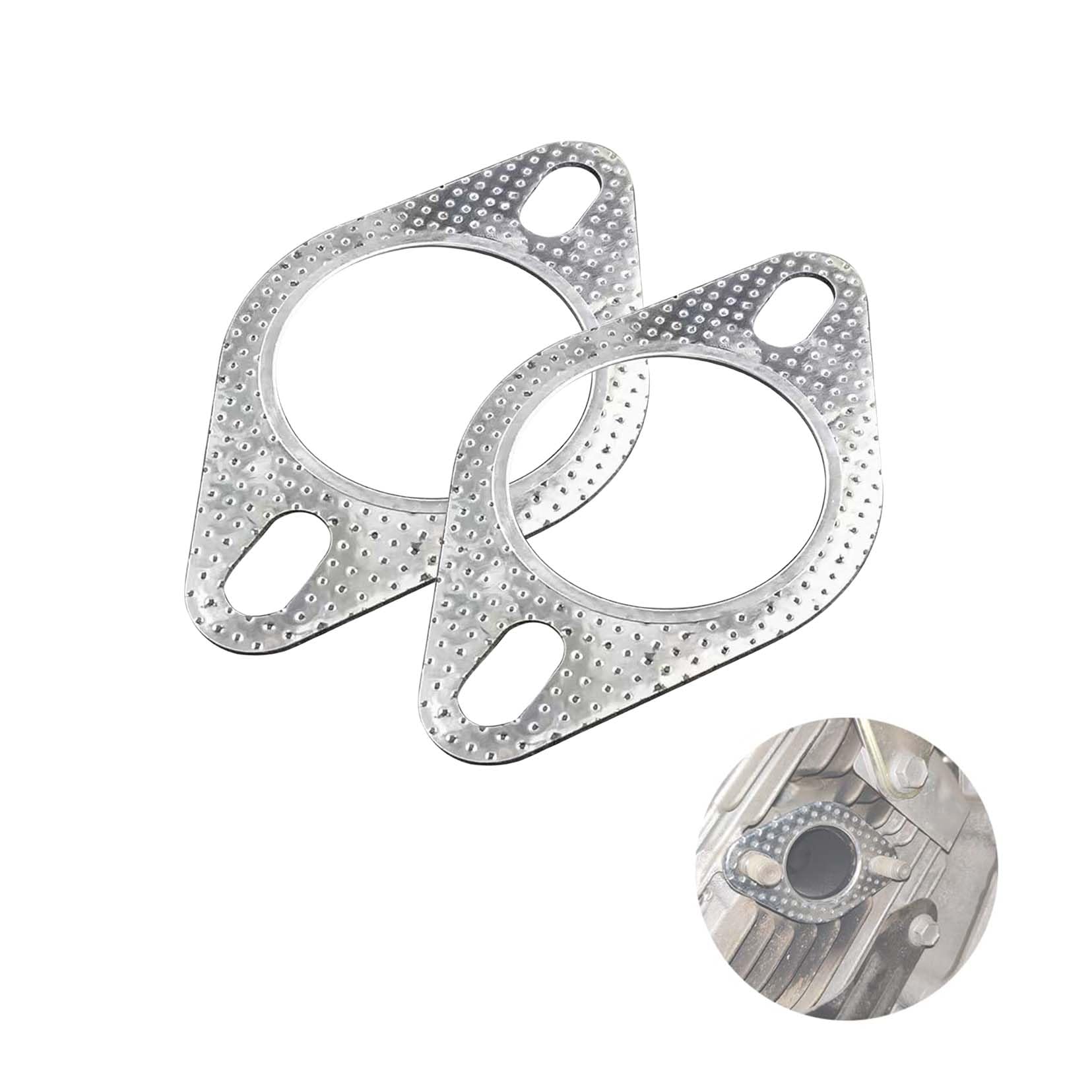 Tibemi Muffler Gaskets, Set of 2, Turbo Gaskets, Exhaust Gaskets, Automotive Exhaust Gaskets, 2.0 φ51