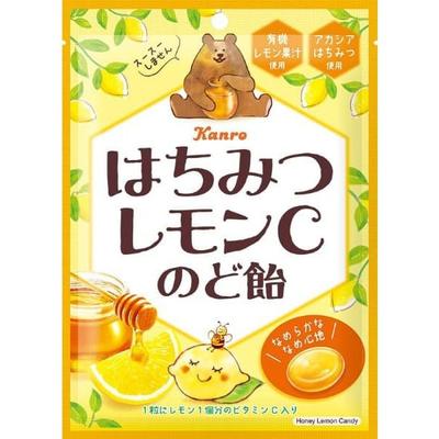 Pastylki na gardło KANRO Honey Lemon C 75gCharakterystykaZastosowano miód akacjowy i sok z cytryny organicznej CharakterystykaMiód akacjowy i sok z cytryny organicznej