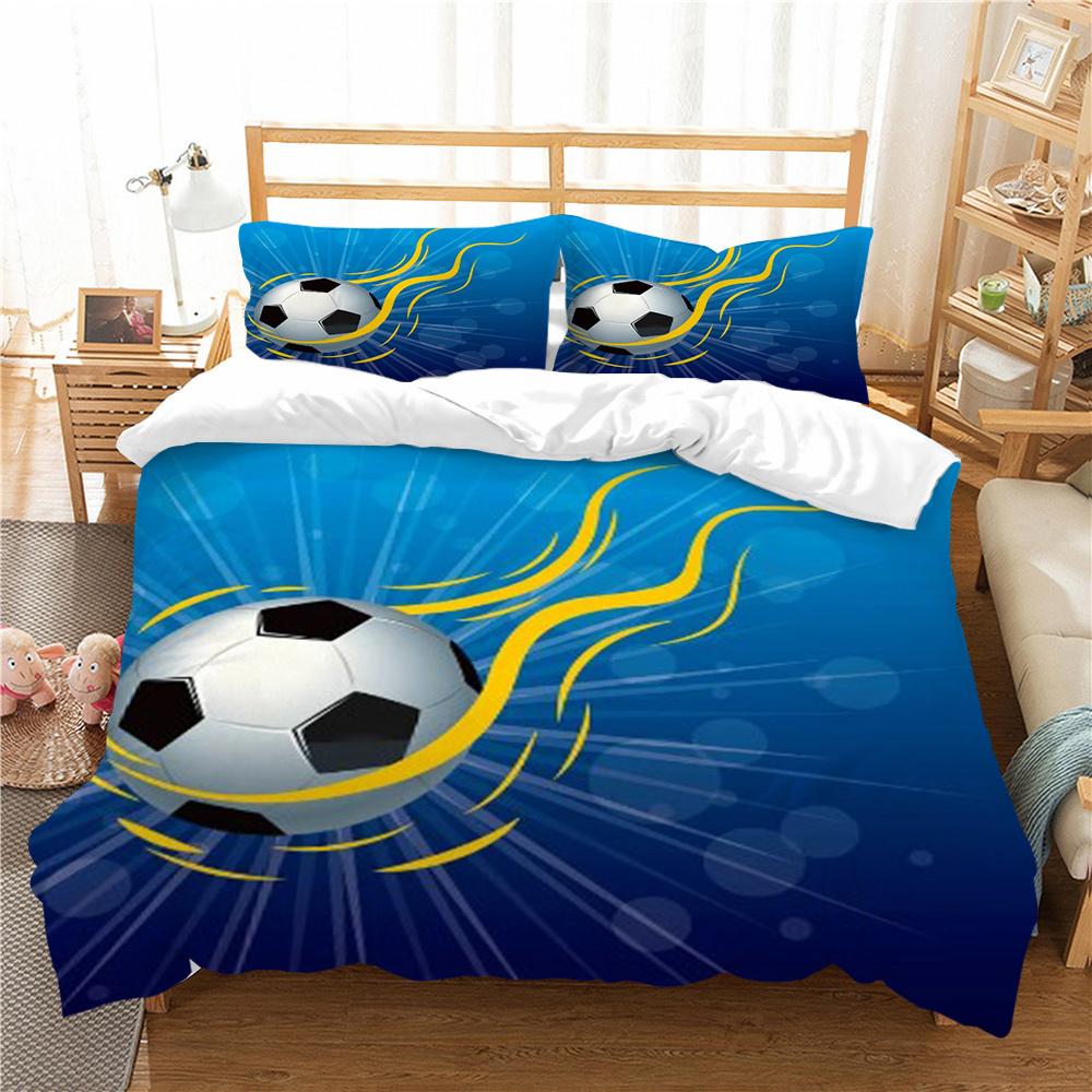 Bed Set Sports Style Duvet Cover Set Soccer Printed Quilt Cover Set Teens King Queen Size Bedding Fashion Cover Suit Luxury Bedding Cover