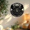 Viking Odin Raven Metal Wall Art, 15.75" Norse Mythology Iron Sculpture for Home Garden Patio Decor
