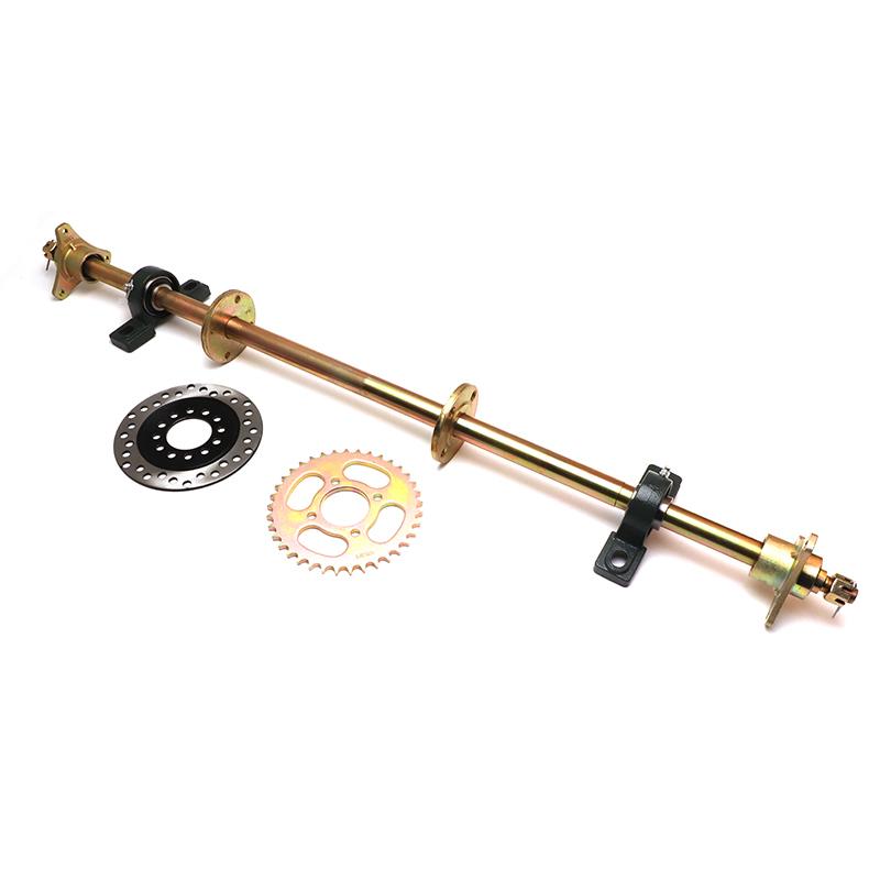 1000mm ATV Quad Go Karts Wheel Hub Set Rear Axle Complete Assembly with Carrier Hub 160mm Brake Disc 428 Chain Sporcket 37T