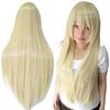 Synthetic Hair Long Cosplay Wig Straight Miki Hoshii Wig Anime Hair Pieces Blonde Costume Wigs