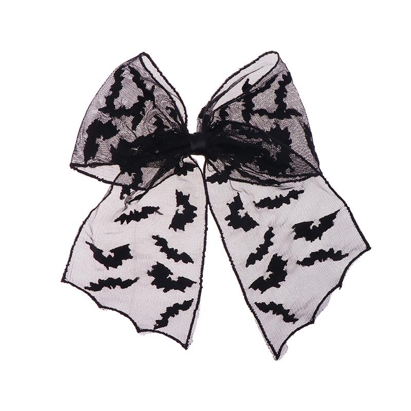 

Halloween Bat Bow Hair Clips Bat Embroidery Lace Tulle Veil Gothic Hairpins Spooky Cosplay Hair Accessories For Women Girls