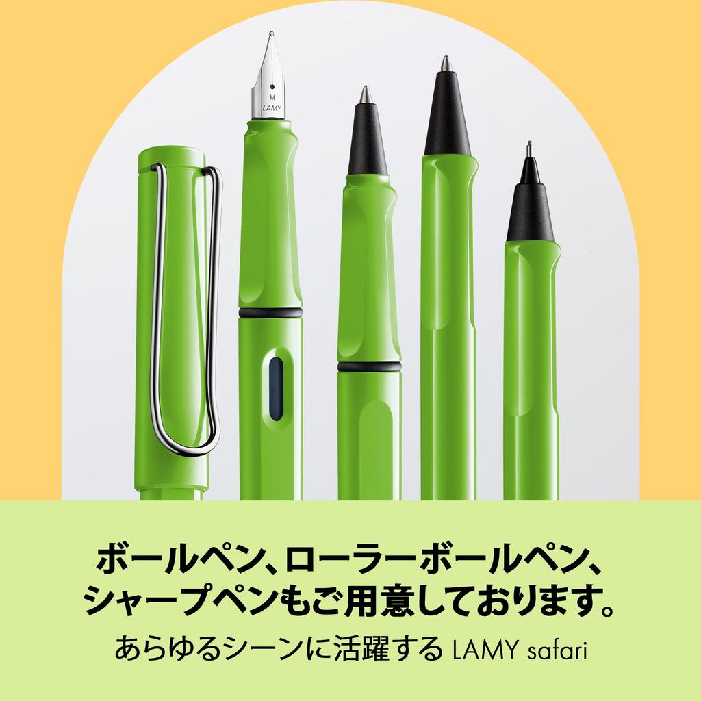 LAMY Safari Green Fountain Pen Ergonomic Grip and Polished Steel Size EF Ideal for Writing and Calligraphy Includes LAMY T10 Blue Ink Cartridge - Nib,