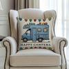 1Pc Happy Campers Rv With Owls Printed Throw Pillow Cover,Suitable For Sofa,Bedroom,Living Room,Fun Gift For Camping Enthusiasts