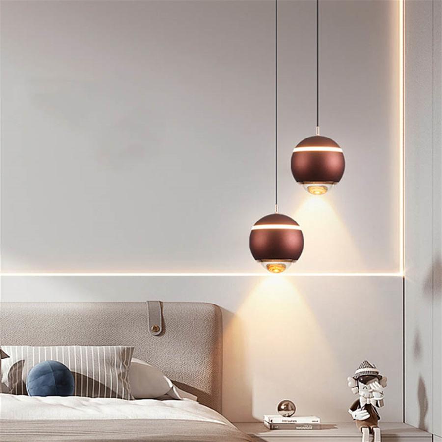 Nordic minimalist Globe Ball bedside pendant lamp bedroom small pendant light creative TV background Wall Globe Hanging Light