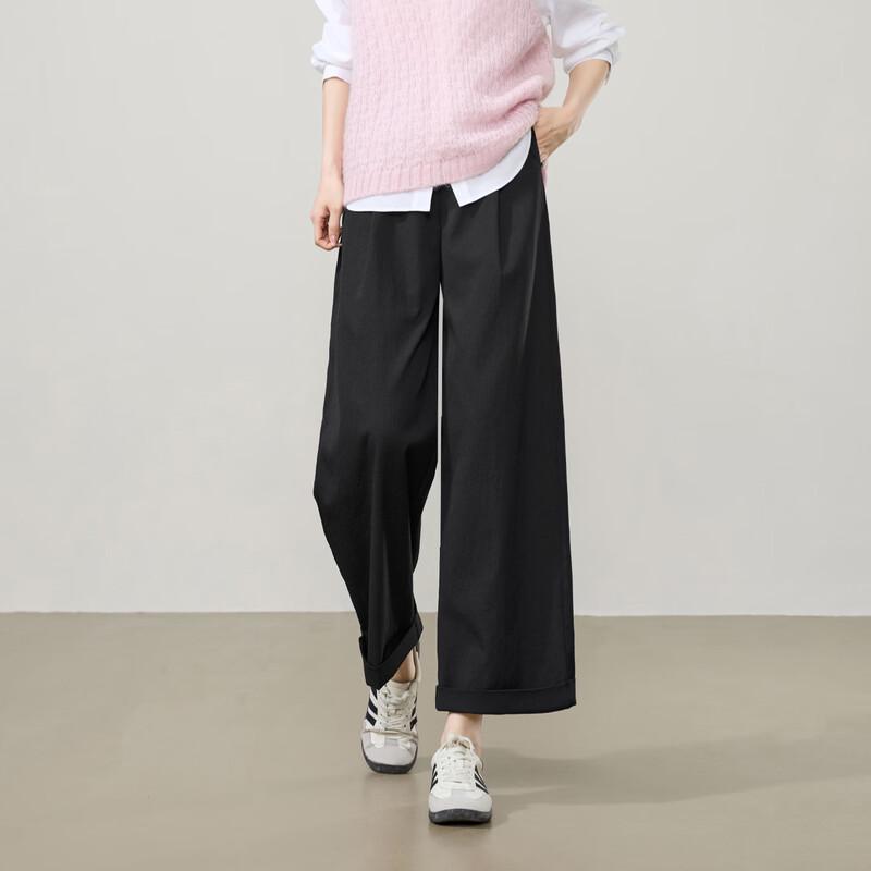 ESE-Y Women s High-Waist Cropped Straight Linen Blend Pants 29