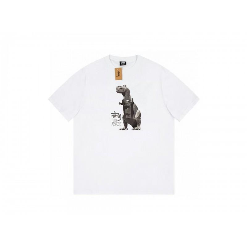 Stussy Short Sleeve T-Shirt Teens Loose Fit 270g Cotton Round Neck Casual Wear