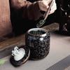 1000ml Large Capacity Chinese Style Light Luxury Ceramic Storage Jar Sealed Tea Table Decorative Container