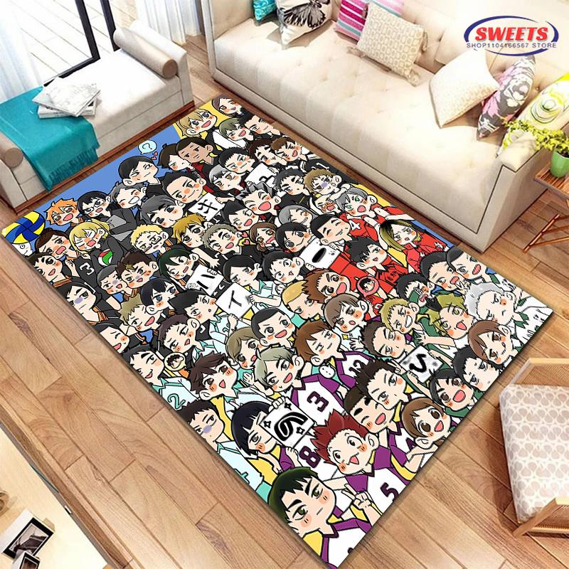 3D Printing Haikyu Large Area Rug, Indoor Washable Bedroom Mat, Durable Rug for Living Room Dining Room Bathroom Kitchen Office