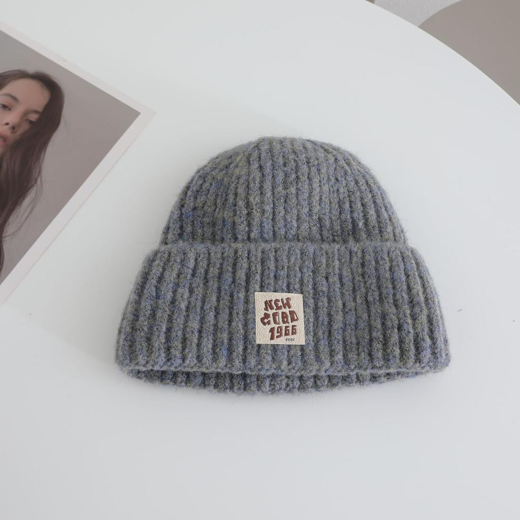 Letter labeled Knitted Hat for Women's Autumn and Winter New Collection Warm Thickened Cold Hat That Looks Good on The Face Small Ear Protection