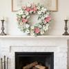 3D 45cm Easter Wreath Leaves, And Chrysanthemums - A Wall Decoration For The Entrance.