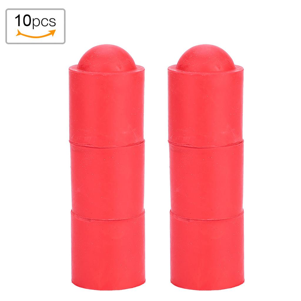 10pcs Pool Cue Tip Rubber Cover Billiards Cues Stick     Accessory (Black)
