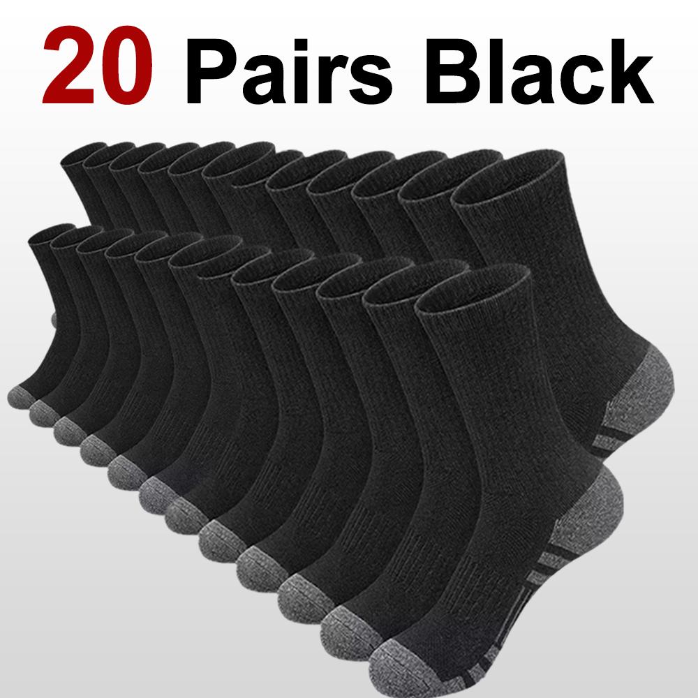 

10/20/30 Pairs Men Outdoor Sports Socks Anti Odor Sweat Absorbing Breathable Comfortable Basketball Cycling Running Casual Socks One Size