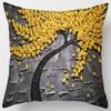 Breathable Pillow Protectors Cases, Peach Skin Velvet Personality Three-dimensional Oil Painting Tree Flower Pattern Sofa Pillow Cushion Cover, Soft S