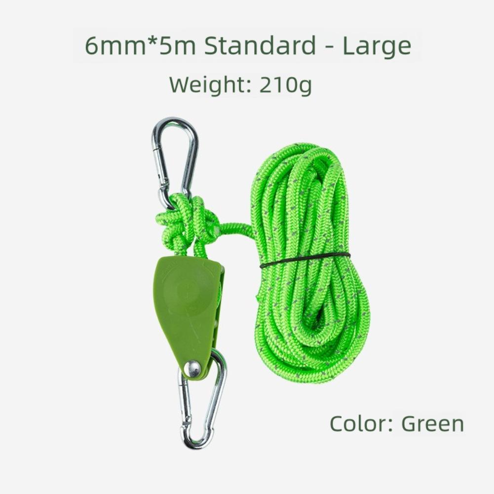 5M Length Adjustable Lanyard Pulley Hook Tent Fastener